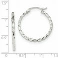 thumbnail image 2 of Beautiful 10k White Gold Twist Polished Hoop Earring, 2 of 2