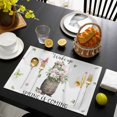 thumbnail image 3 of Groundhog Placemats Set of 12, Spring Floral Butterfly Botanical Placemats for Dining Table, Place Mats for Kitchen Tabletop, Waterproof Wipeable Dining Table Mats Set, 3 of 9