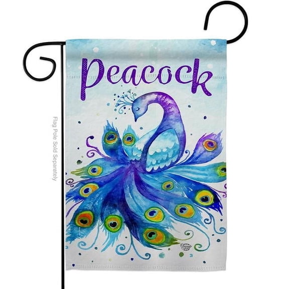 Ornament Collection G192568-BO Beautiful Peacock Animals Bird 13 x 18.5 in. Double-Sided Decorative Vertical Garden Flags for House Decoration Banner Yard Gift