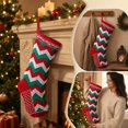 thumbnail image 4 of Knitted Festive Christmas Stocking for Christmas Tree Hanging Decor, Soft Wool Gift Sock Ornament for Fireplace Mantel and Home, 4 of 6