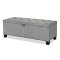 thumbnail image 5 of Furniture of America Suffolk Linen Modern Entryway Bedroom Storage Bench, Gray, 5 of 21