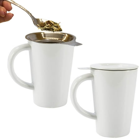 Primula (2 Pack) 14oz Stainless Steel Loose Tea Infuser And Ceramic Coffee Mug Fine Mesh (Best Tea Infuser Mug)