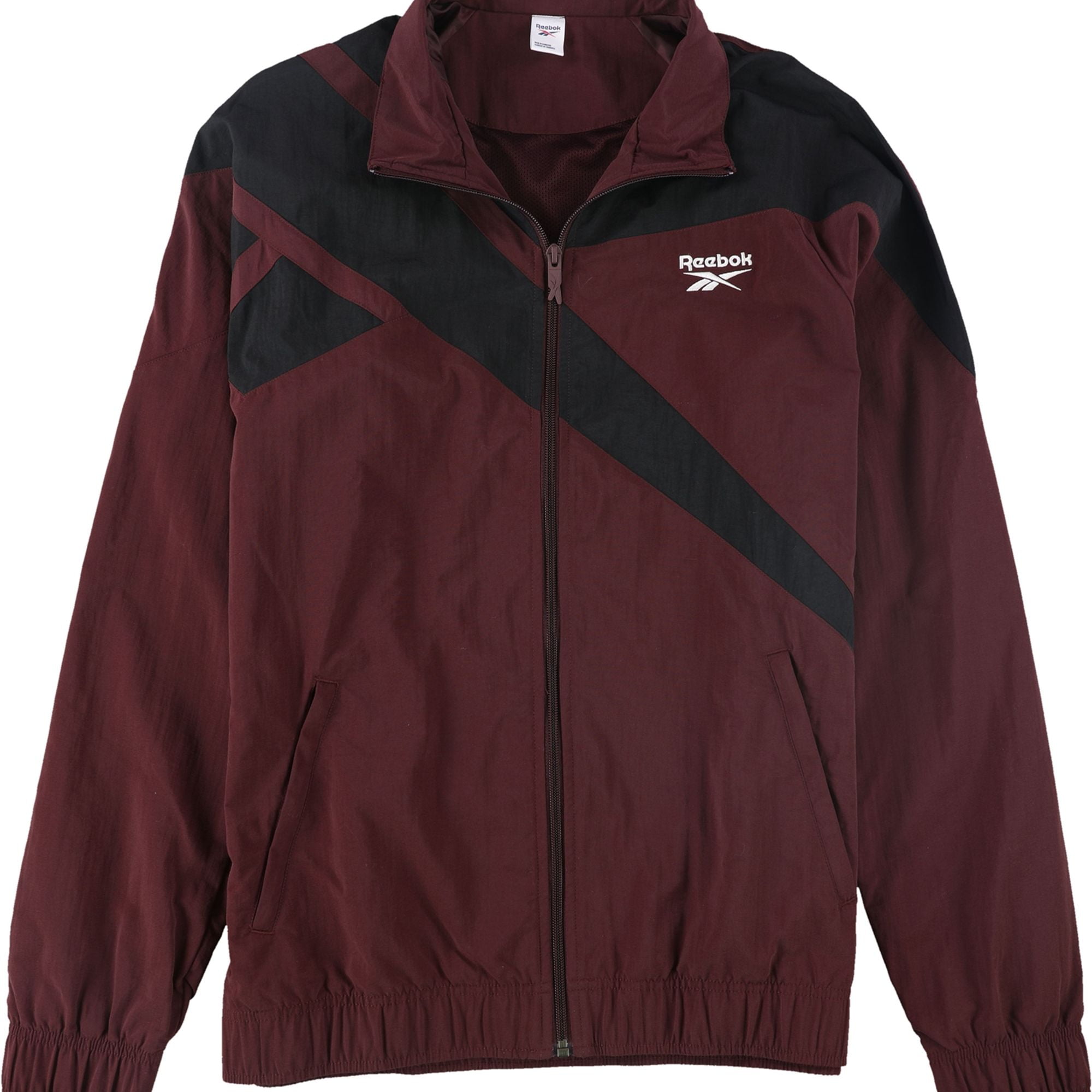 Reebok ジャケット Reebok Men's Full Zip Color Block Drawcord Adjustable Hood