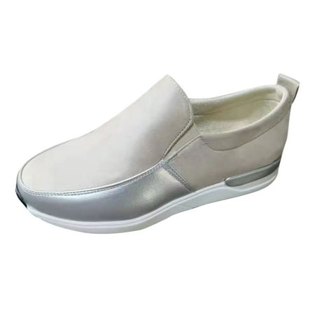 

Inkach Fashion Women Single Shoe Round Toe Flat Color Block Loafers