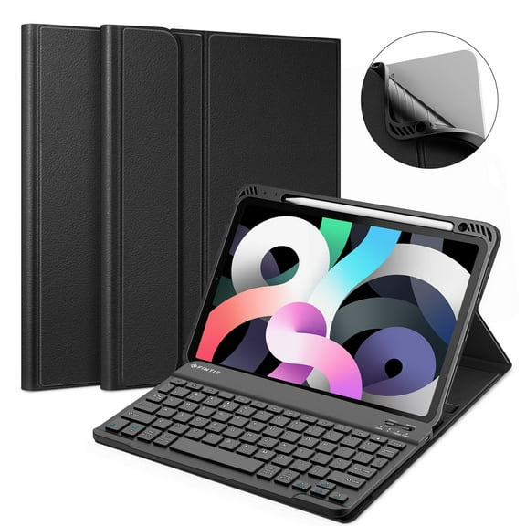 Fintie Keyboard Case for iPad Air 11-inch M2 (2024), iPad Air 5th Generation (2022) / iPad Air 4th Gen 10.9" - Soft TPU Back Cover with Magnetically Detachable Wireless Bluetooth Keyboard