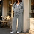 thumbnail image 4 of Chiccall Sweatsuits for Women 2 Piece Outfits Zip Up Hoodie Sweatshirt and Baggy Sweatpants Set Fall Long Sleeve Tracksuit, 4 of 10