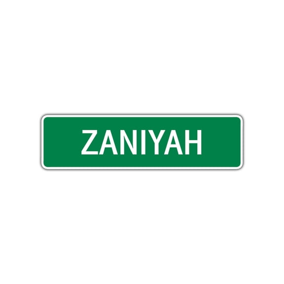 Zaniyah Girls Children Name Letter Printed Plaque Decoration Label Indoor Outdoor Unique Wall Novelty Aluminum Metal Sign 4"x13.5"