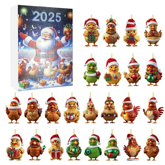 TIELUTT 2D Christmas Chicken Home Ornaments 2024 Christmas Indoor Lights Battery Operated with Timer Pumpkin Kitchen Timer Toddler Potty Timer Night Light with Timer and Clock Digital Clock Kids with