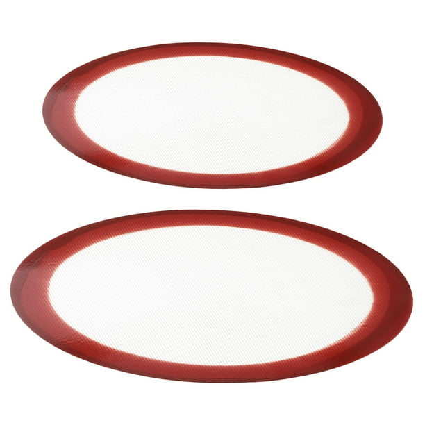 2 bandejas para hornear pizza, tapete antiadherente de silicona para hornear, tapete redondo antiadherente