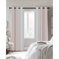 thumbnail image 3 of Pink Striped Blackout Curtains 39 Inches Long for Bedroom, Modern White Striped Abstract Art Aesthetics Thermal Insulated Room Darkening Black Out Window Curtain Panels Grommet Drapes for Living Room, 3 of 8