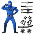 thumbnail image 1 of Disfraz infantil Spooktacular Creations Ninja para Halloween, azul y negro, 1 of 7