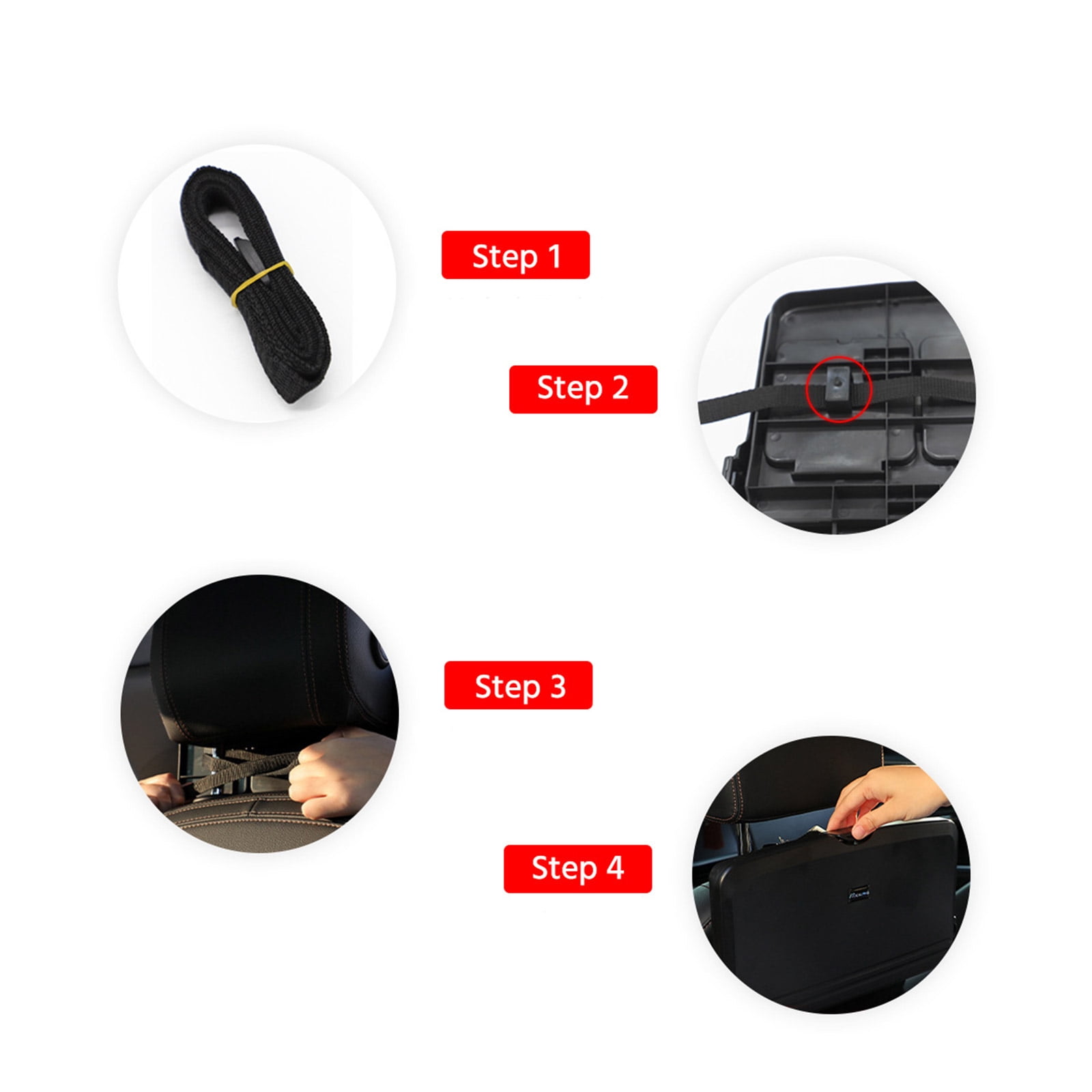 BIBABLYKE Multi-Functional Portable Foldable Car Backseat Tray Desk Plastic Car Vehicle Back Seat Tray for Food Water Cup Phone