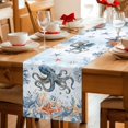 thumbnail image 5 of Octopus Coastal Table Runner 70 Inches, Summer Beach Blue Ombre Coral Starfish Bed Runner Dresser Scarves Tabletop for Indoor Outdoor Parties/Ceremony/Banquet, 13" x 70", 5 of 9