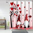 thumbnail image 2 of Valentine''s Day Shower Curtain Gnomes Love Heart Shower Curtains for Bathroom Decor Lover Bird Bath Curtains Sets with Hooks for Valentines Day Home Decor Waterproof Standard Size 72 x 72, 2 of 6