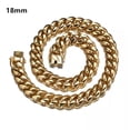 thumbnail image 3 of QQTDFG 6-18mm Hip Hop 18K Gold Tone Stainless Steel Men Miami Cuban Link Chain Necklace-Gold-18mm-22inch or 55cm, 3 of 4