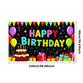 thumbnail image 3 of Colorful Happy Birthday Banner with Balloons Cake and Gifts Background Backdrop Party Decoration for Birthday Party Photography Props and Home Decorations, 3 of 7