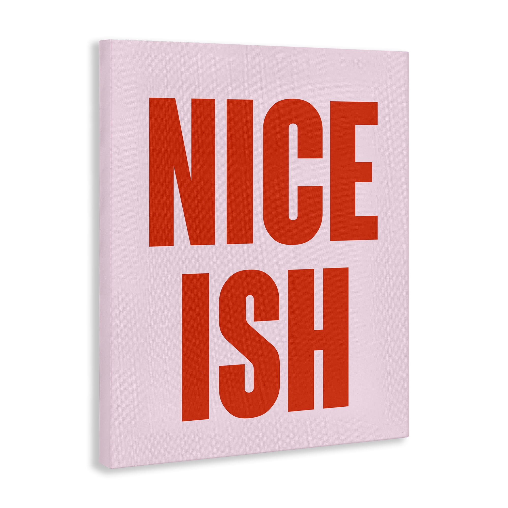 Stupell Industries Nice Ish Red & Pink Holiday Painting Wrapped Canvas Art Print Wall Art, 24 x 30