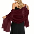 thumbnail image 5 of Women Sheer Chiffon Shawl Wrap Lightweight Scarf Elegant Evening Cover Up Soft Breathable Long Scarf for Dress Formal Party Wedding Beach Sunscreen Wrap Fashion Accessory Gift Idea, 5 of 8