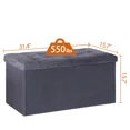 thumbnail image 2 of CZMDZH Square Ottoman Folding Storage Bench, Storage Chest Foot Rest Stool Blanket Chest for Bedroom Living Room,31.4'' Grey, 2 of 9