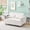 Beige, variant on Smooth Corduroy Sofa | Effortlessly Transformable into Bed in Living Spaces | Enjoy TV and Work on Movable Tabletop