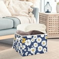 thumbnail image 3 of Yayeee Collapsible Cube Storage Bin with Lid Fabric Closet Decorative Basket with Handles, Retro Daisy Pattern, 3 of 7