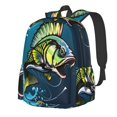thumbnail image 1 of Disketp Largemouth Bass Fish Mochila Escolar de Gran Capacidad y Peso Ligero, Mochila de Viaje Ideal para Escuela, Trabajo y Uso Diario, Cómoda y con Estilo, 1 of 8