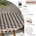 thumbnail image 6 of Western Texas Star Retro Fitted Tablecloth with Elastic Edged, Round Table Cloth for Dining Table, Country Vintage Black Beige Plaid Waterproof Oil Proof Table Cover for Indoor Outdoor 45"-54", 6 of 8