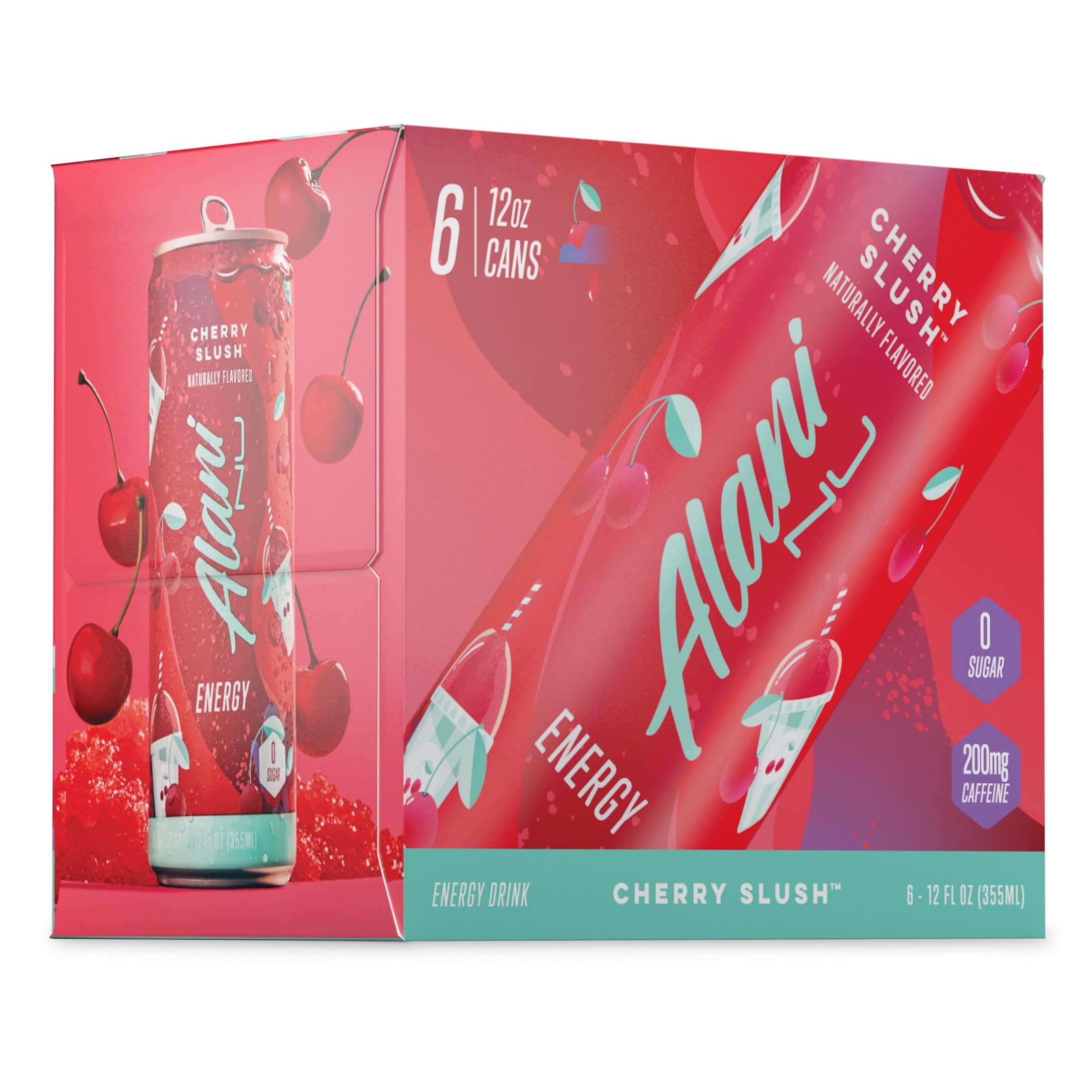 Alani Nu Energy Drink, Cherry Slush, 12 fl oz Cans (6 Pack)