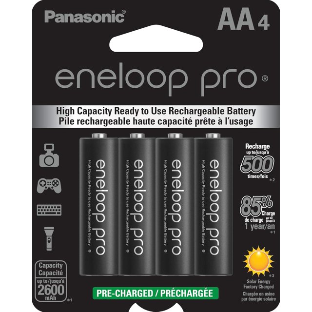 Panasonic BK-3HCCA4BA - Baterías recargabl pre cargadas de alta capacidad, Pro AA, 4 unidad