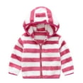 thumbnail image 2 of Fozruso Fleece Jacket Kids Girls 5-6 Years,Boys Outwear Zipper Toddler Warm Striped Kids Hooded Thick Coat Baby Girls Girls Coat&jacket Red, 2 of 6