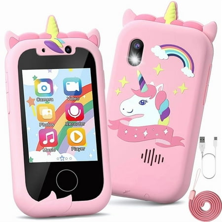 JoyStone Kids Smart Phone, 2.4" Touchscreen Toddler Learning Play Toy Phone with Dual Camera, Game, Music Player, Learning Toy Christmas Birthday Gifts for 3-9 Year Old Girls, Pink