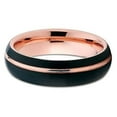 thumbnail image 2 of Silly Kings Jewelry Black Tungsten - 6mm- Wedding Band - Brush - Rose Gold Tungsten Wedding Ring (11), 2 of 3