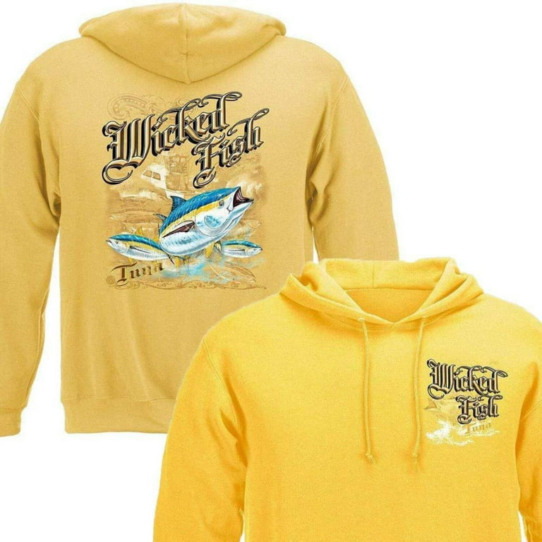 Wicked Fish Tuna Long Sleeve Fishing T-shirt by , Yellow 