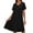 *1-Black, variant on Women's Pleated Front Short Sleeve T-Shirt Dress,Summer Beach Loungewear for Women,Ladies Loose Fit Casual Mini Dress with Pockets,Army Green,S-2XL