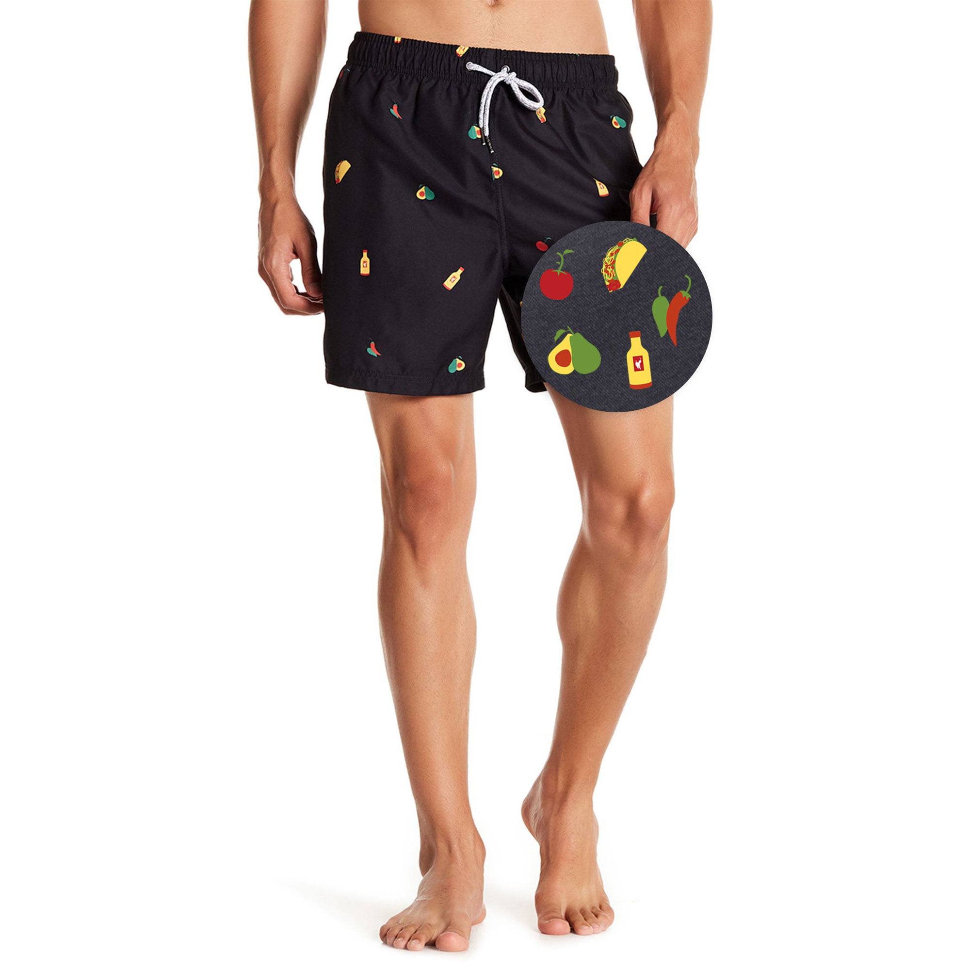 Mens Swim Trunks Cute Crabs Printed Beach Board Shorts with Pockets Cool Novelty Bathing Suits for Teen Boys