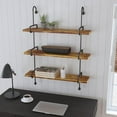 thumbnail image 5 of Wrenn 3-Tier Wall Shelves, Black Metal with Natural Mango Wood, 5 of 11