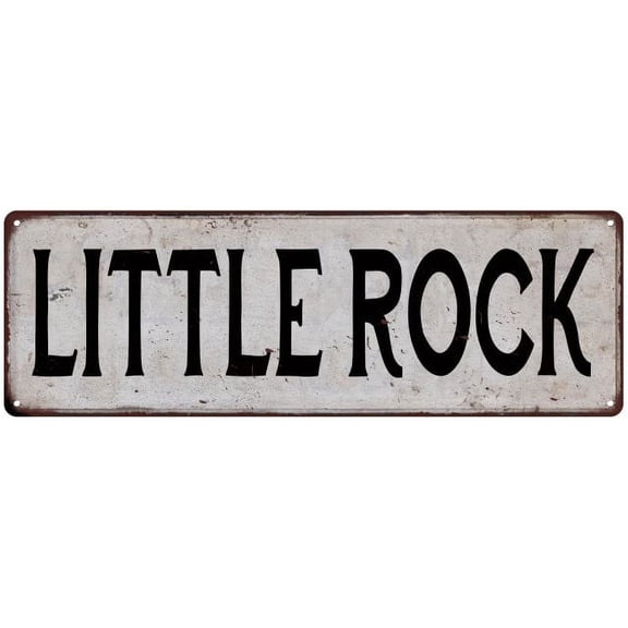 LITTLE ROCK Vintage Look Rustic Metal 6x18 Sign City State 106180041323