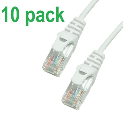 Slim CAT6 5ft 10 Pack UTP Patch Cable 550MHz  Snagless White price history on PriceWatchPro
