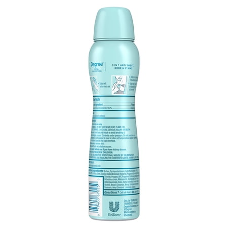Degree UltraClear Black+White Antiperspirant Deodorant Dry Spray Anti-White Marks and Yellow Stains Pure Clean Antiperspirant for Women, 3.8 oz