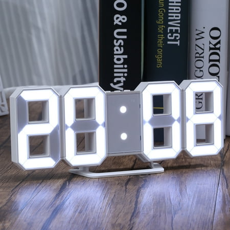 NEW 3D LED Remote Control Digital Wall Alarm Countdown Clock (White) 6