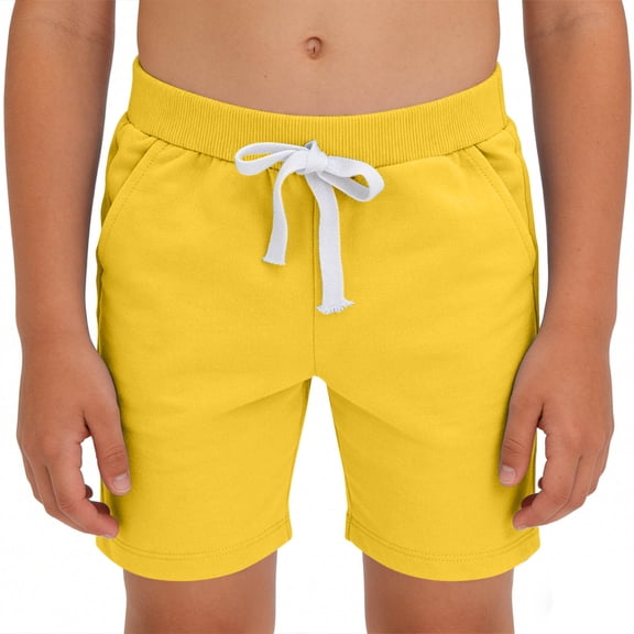 AINIYS Boys Drawstring Swim Trunks Resistant Soft with Adjustable Drawstring Closure for Pool Days and Beach Activities Yellow 3-4Years