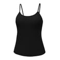 thumbnail image 3 of GERsome Women's Camisoles Tank Tops with Built-in Bra Scoop Neck Undershirt Spaghetti Strap Basic Cami Tanks Black Size XL, 3 of 7