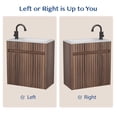 thumbnail image 4 of Ktaxon Modern Floating 18" Bathroom Vanity Cabinet with Sink Top, Fluted Wall Mounted Bathroom Storage Cabinet, Walnut, 4 of 9