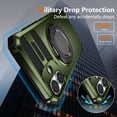 thumbnail image 3 of Allytechgroup Compatible with iPhone 16 Case with 1 Pack Screen Protector, Slim Fit 360° Ring Holder Shockproof Kickstand Magnetic Car Mount Supported Non-Slip Protective, for Women Men, Darkgreen, 3 of 11