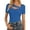 Blue, variant on Womens Fashion Spring & Summer Clothes One Piece Cutout Tops Long Sleeve Ribbed Slim Fitted Shirts Tee Tshirts