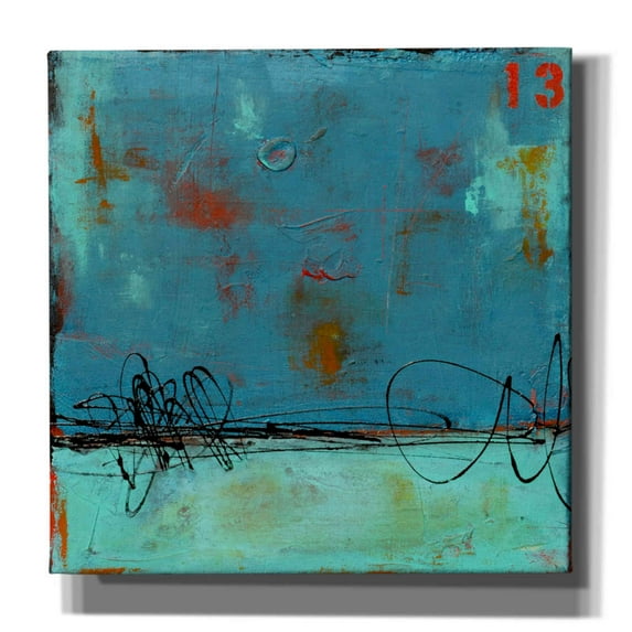 Epic Graffiti 'Blue Bay Marina I' by Erin Ashley, Canvas Wall Art, 12"x12"