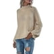 thumbnail image 3 of Suéteres de Cuello Alto para Mujer, Suéteres Casuales de Larga, Suéteres Sueltos de Punto Grueso. Albaricoque L, 3 of 10