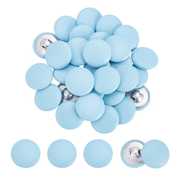 30Pcs Leather Covered Button 1.12Inch Metal Shank Round Sewing Buttons Crafting Botones para Tapicería Buttons for Knitting Upholstery Tufting DIY
