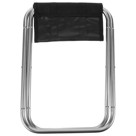 Portable Outdoor Folding Stool Grey Aluminum Alloy Lightweight Compact Fully Foldable Seat for Camping Hiking Fishing