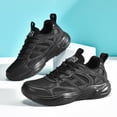 thumbnail image 5 of Men's All-Black Chunky Streetwear Sneakers, Breathable Mesh Casual Shoes with Geometric Detailing for Everyday Wear, 5 of 8